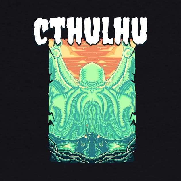 Cool Cthulhu Illustration by hirooochii